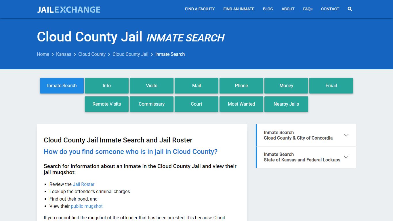 Inmate Search: Roster & Mugshots - Cloud County Jail, KS